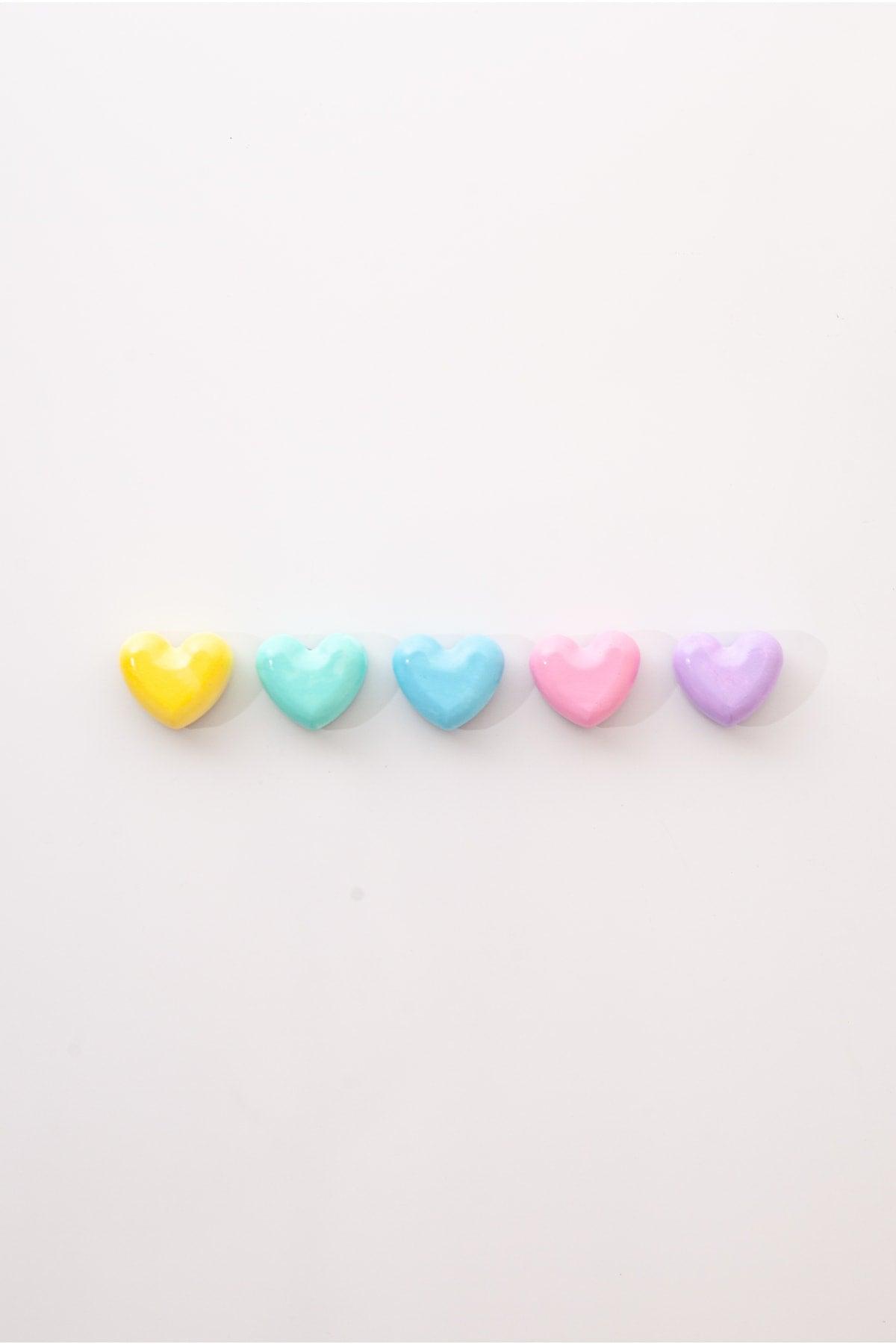 Handmade Concrete Fridge Magnet - Heart 5-Pack - Swordslife