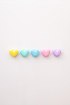 Handmade Concrete Fridge Magnet - Heart 5-Pack - Swordslife