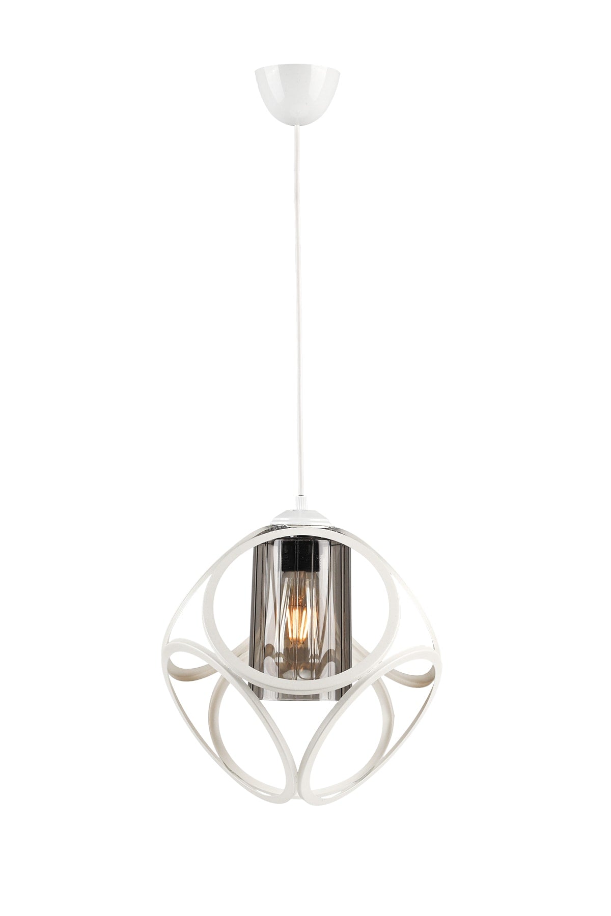 Aydın Single Chandelier White Smoked Acrylic