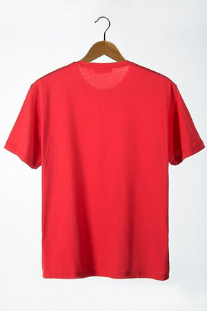 Men'S Red Front Squid Game Printed Crew Neck Oversize T-Shirt
