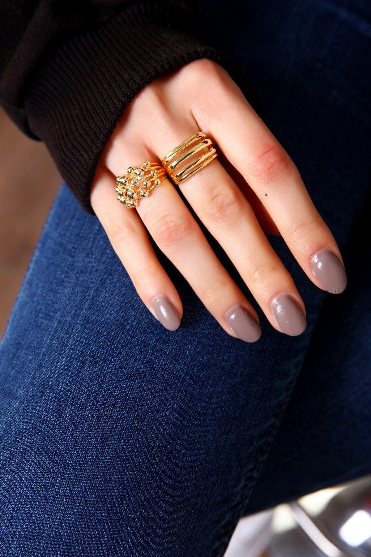 Gold Bubble Ring Set - Swordslife