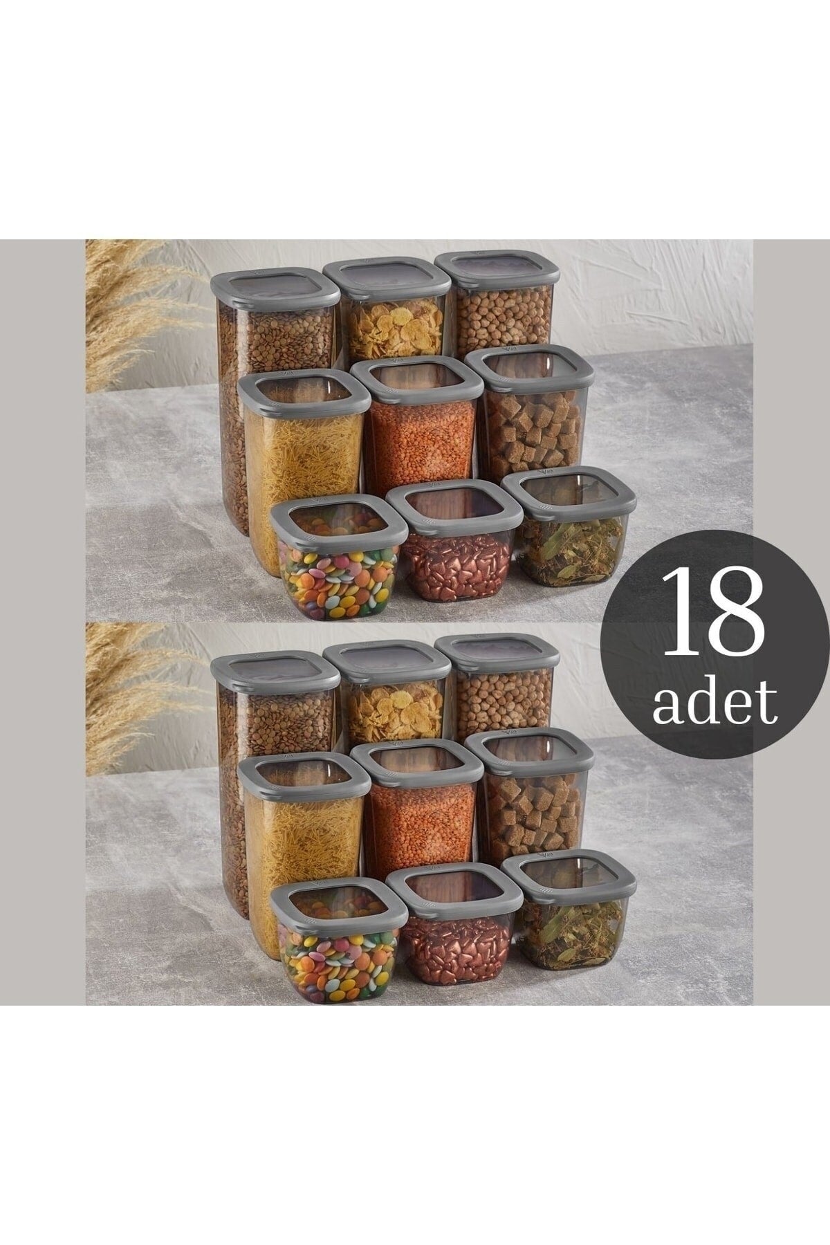 18 Pcs Vipahmet Beach Storage Container (6X1750Ml 6X1200Ml 6X550Ml) Vp-054