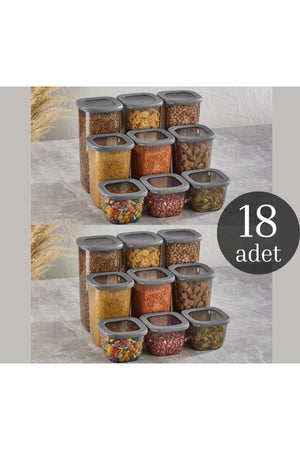 18 Pcs Vipahmet Beach Storage Container (6X1750Ml 6X1200Ml 6X550Ml) Vp-054