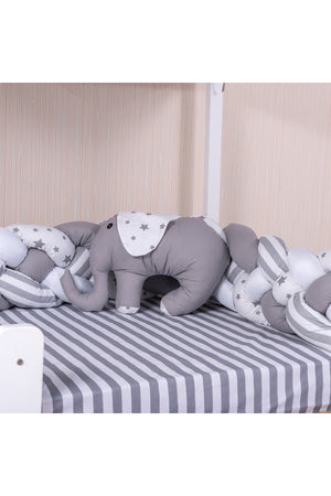 Minibaby Gray Elephant 3-Piece Knitted Montessori Baby Kids Sleeping Set