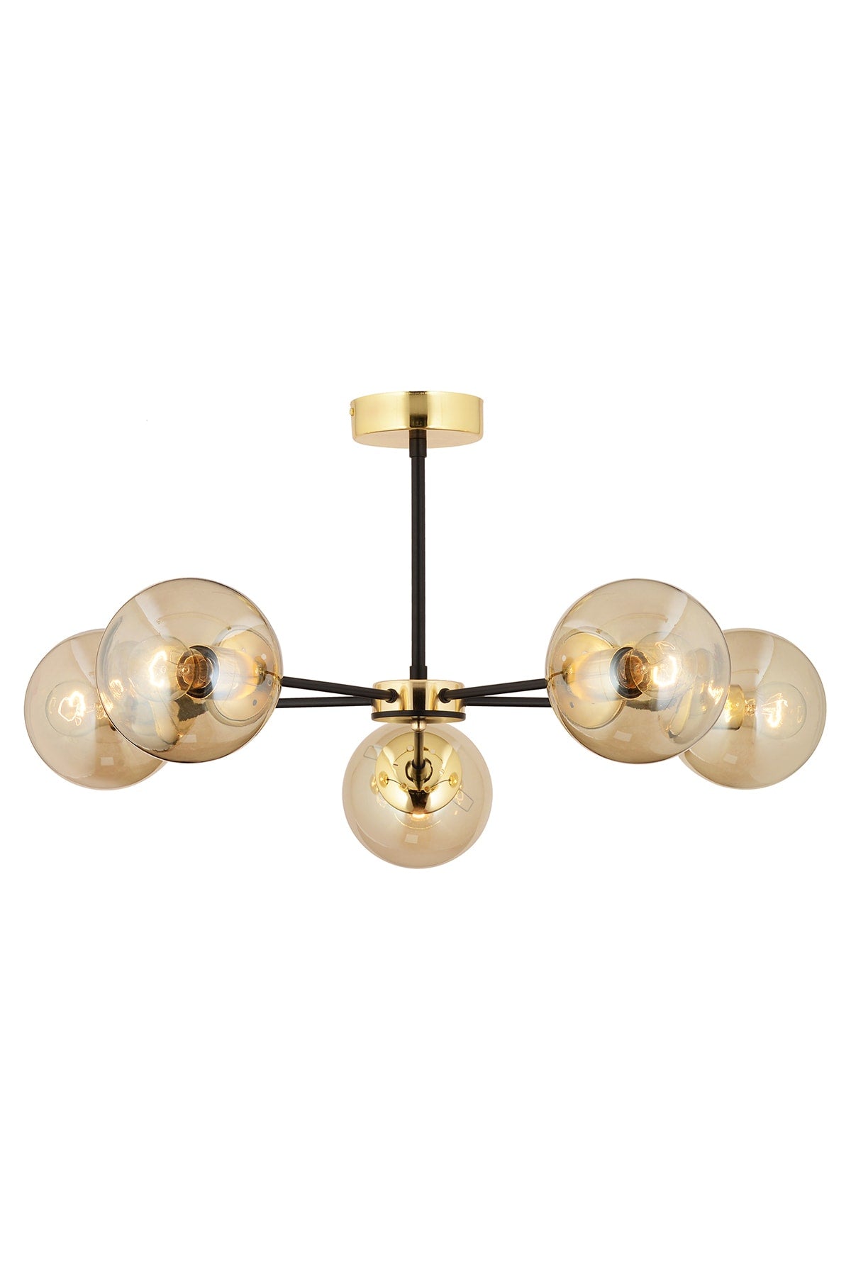 Nide 5L Black Gold Honey Glass Modern Young Room Bedroom Retro Living Room Chandelier