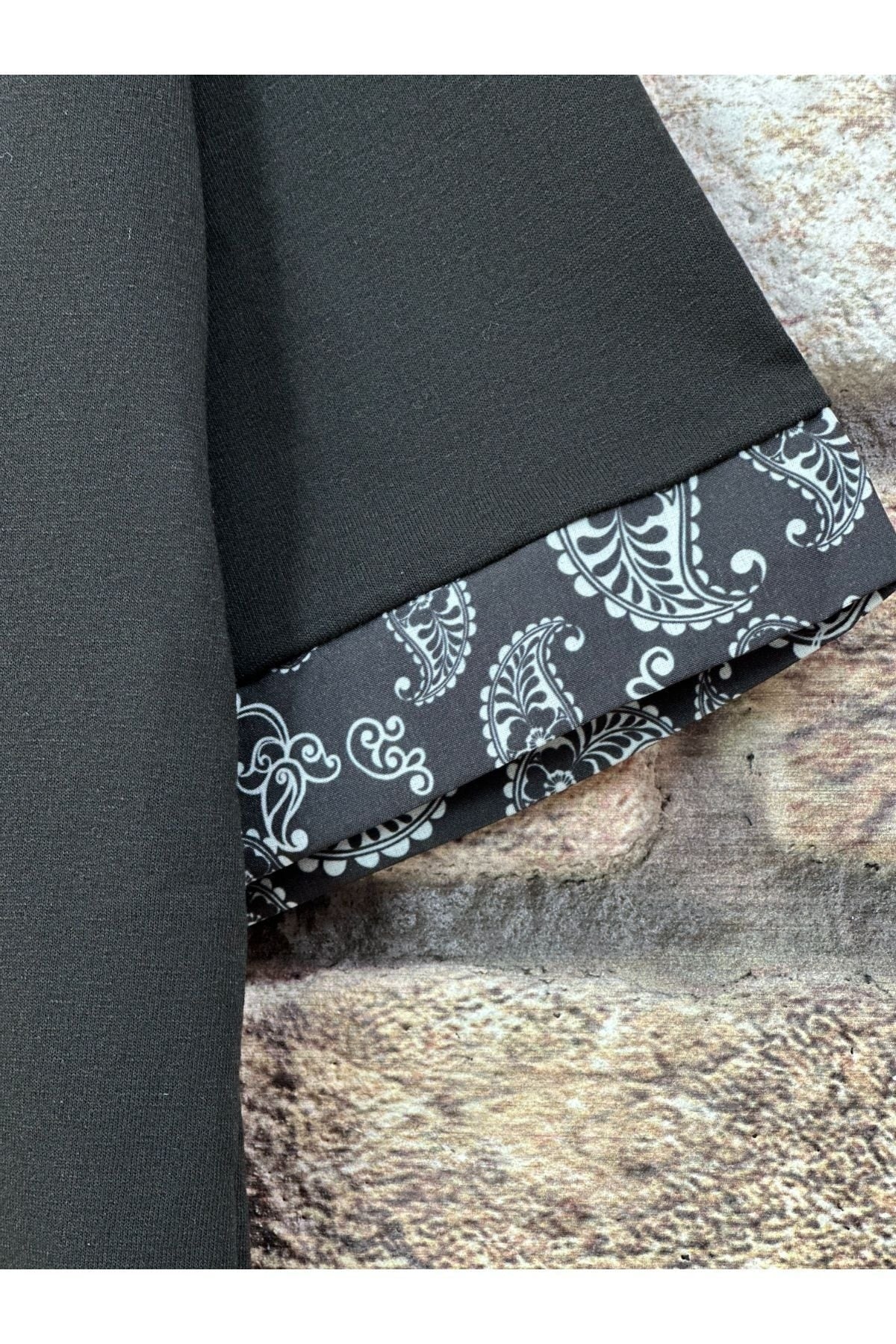 Men'S Black Vertical Printed Oversize T-Shirt Shorts