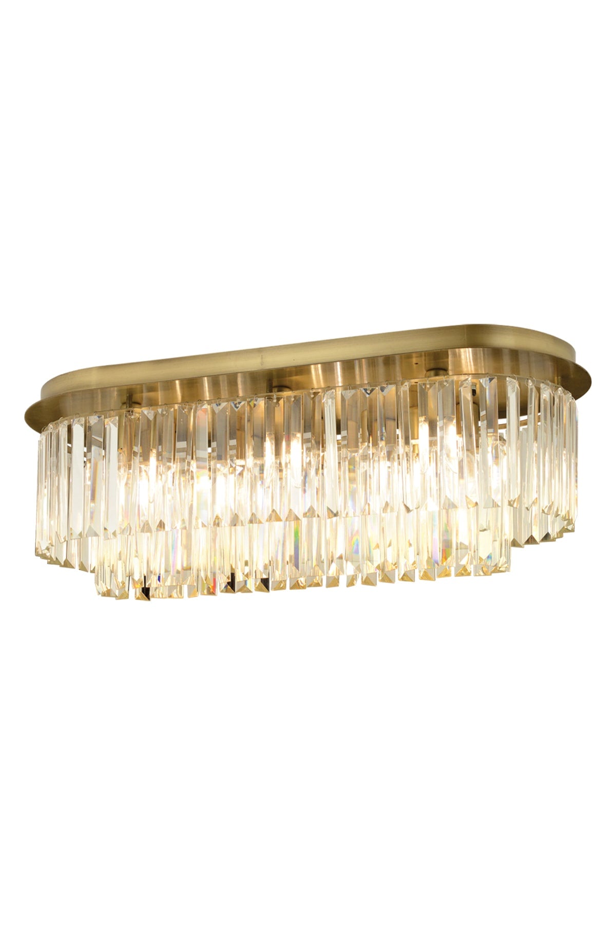 Nilüfer Rectangular Tumbled Crystal Stone Modern Design Dining Table Top Crystal Living Room Chandelier