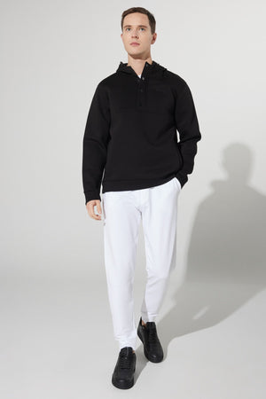 Men'S White Standard Fit Normal Cut Pocket Cotton Comfort Sweatpants
