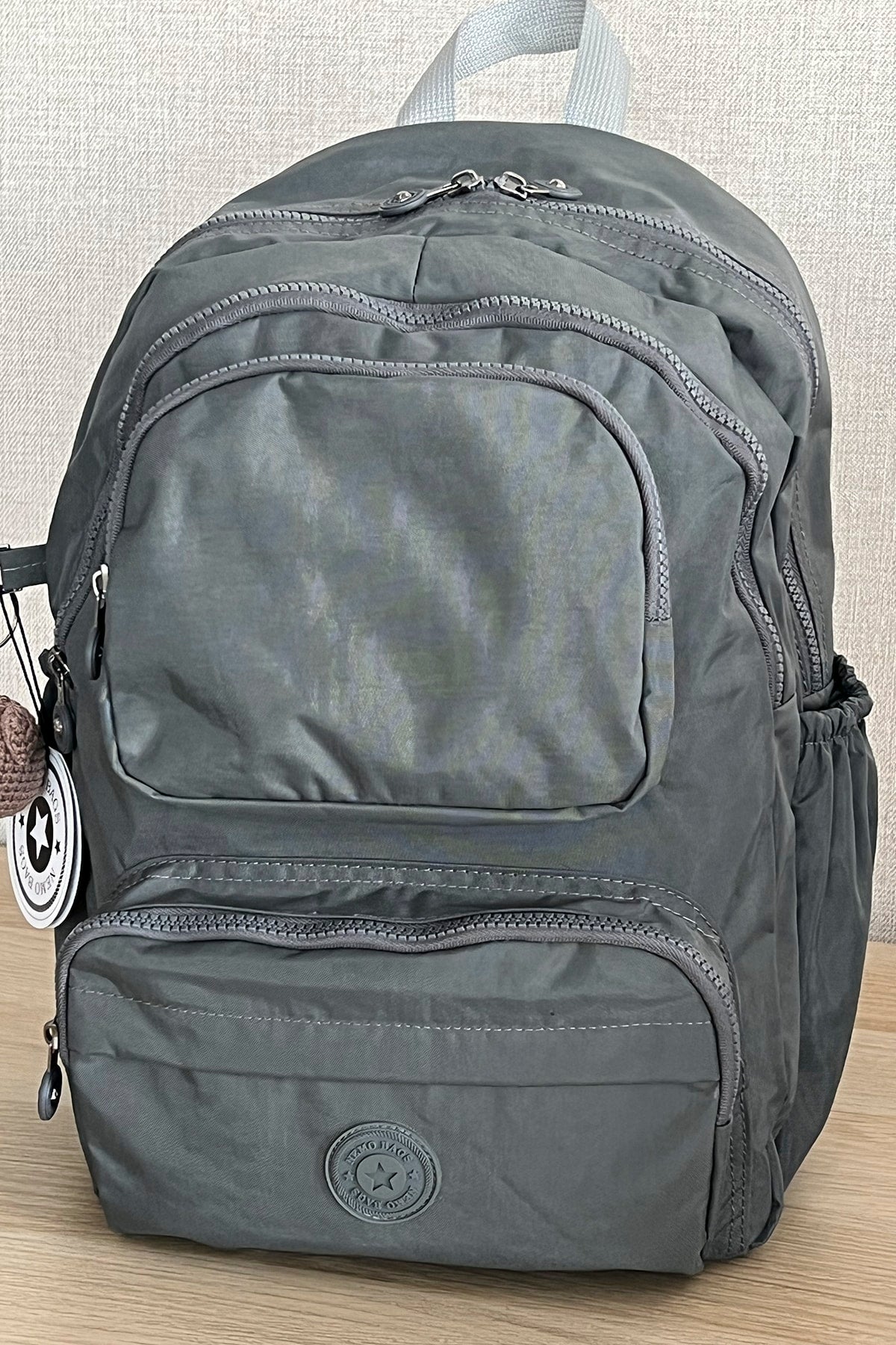 Dark Gray Backpack School Bag 14 Inch Laptop Travel Bag Duomino 18 Lt 40X30X15Cm
