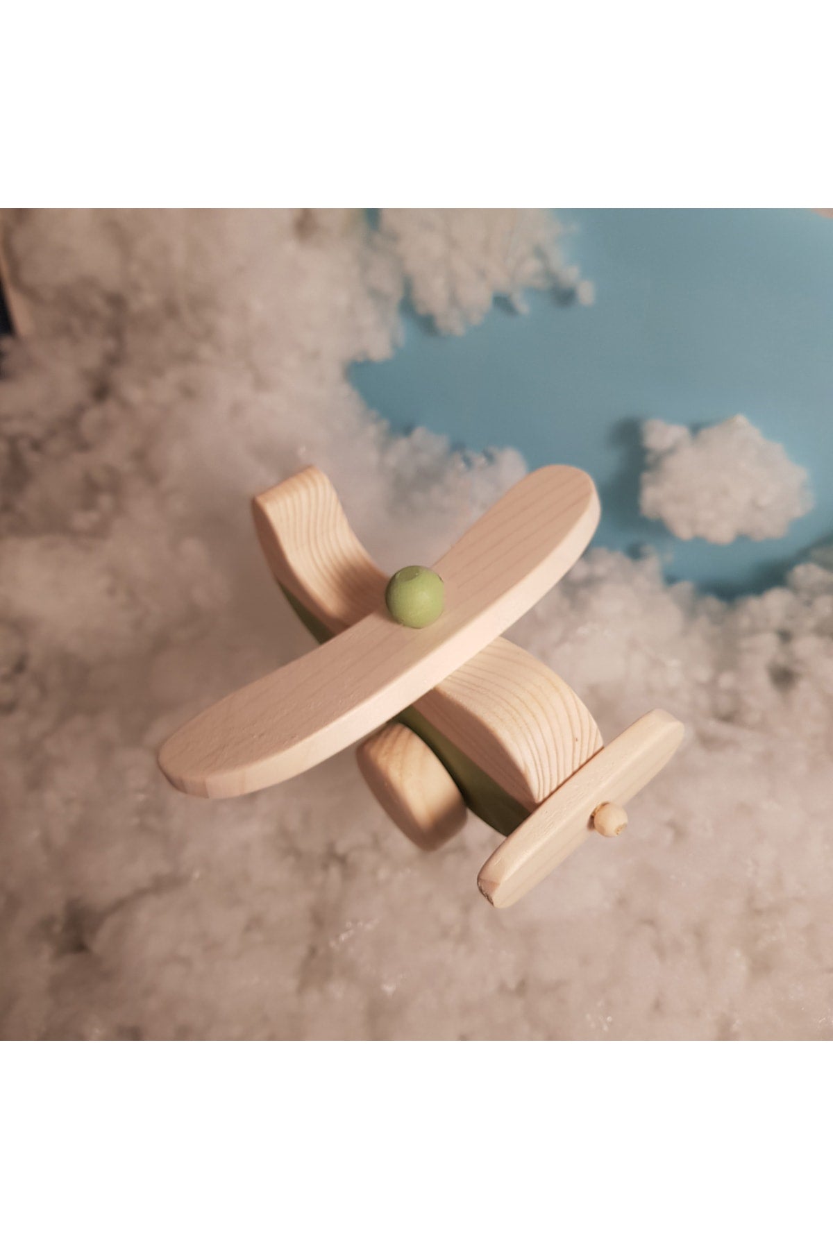 Handmade Wooden Toy Airplane, Educational, Creative, Vintage And Natural And Safe Wooden Baby Toy