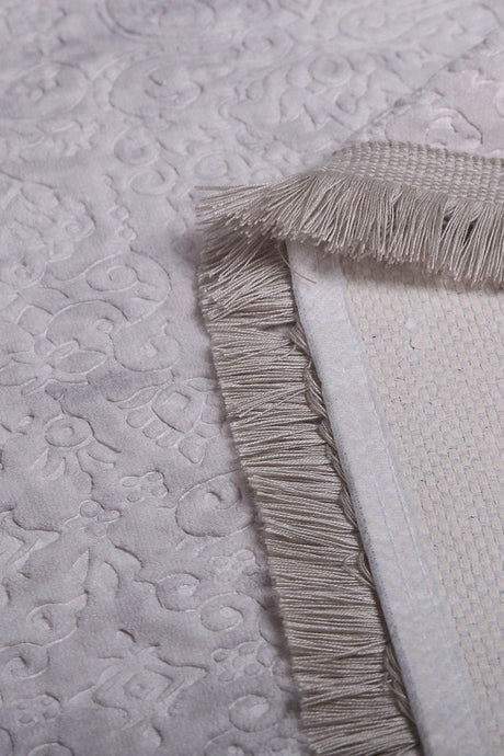 Nova Gray 80x150 Cm Cotton Non-Slip Base Plush Bath Mat Large Fringed Bathroom Rug - Swordslife