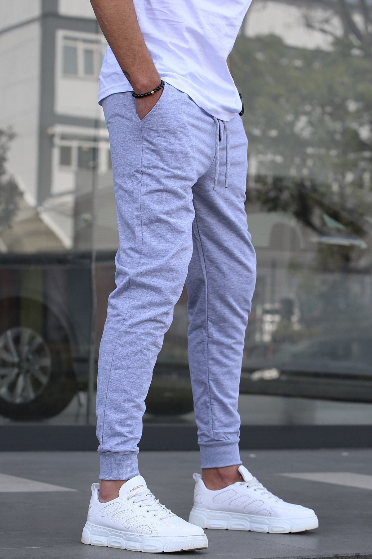 Men's Gray Elasticated Tracksuit 4821