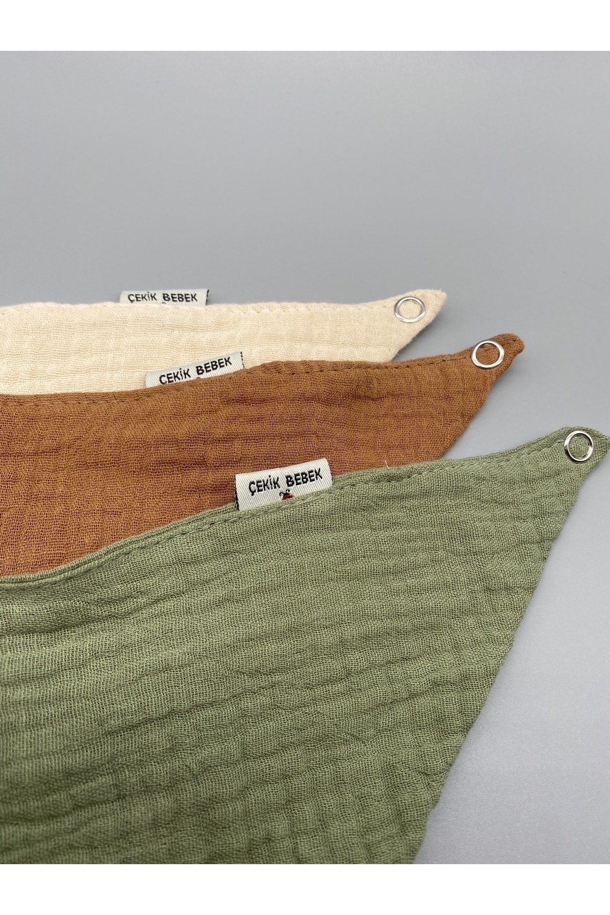 3-Pack Of 100% Organic Cotton 4-Layer Muslin Apron, Scarf, Collar