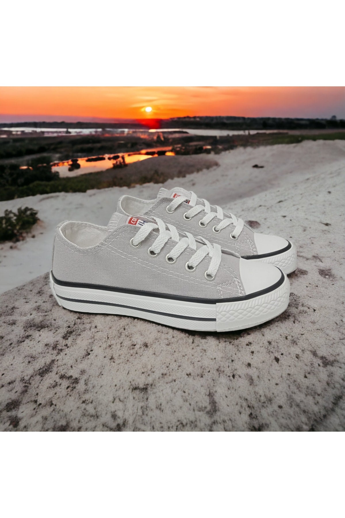 Gray Short Linen Convers Shoes