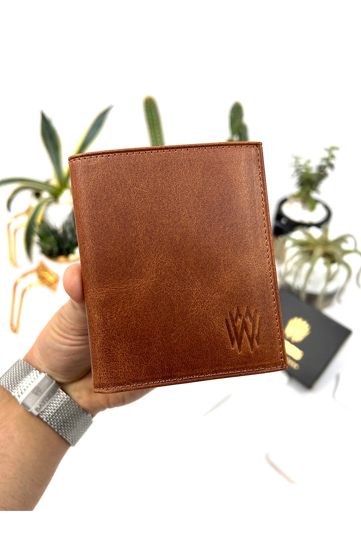Genuine Tumbled Tan Leather Handy Polite Stylish Men'S Wallet