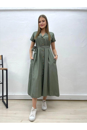 Short Sleeve Button Dress - Swordslife