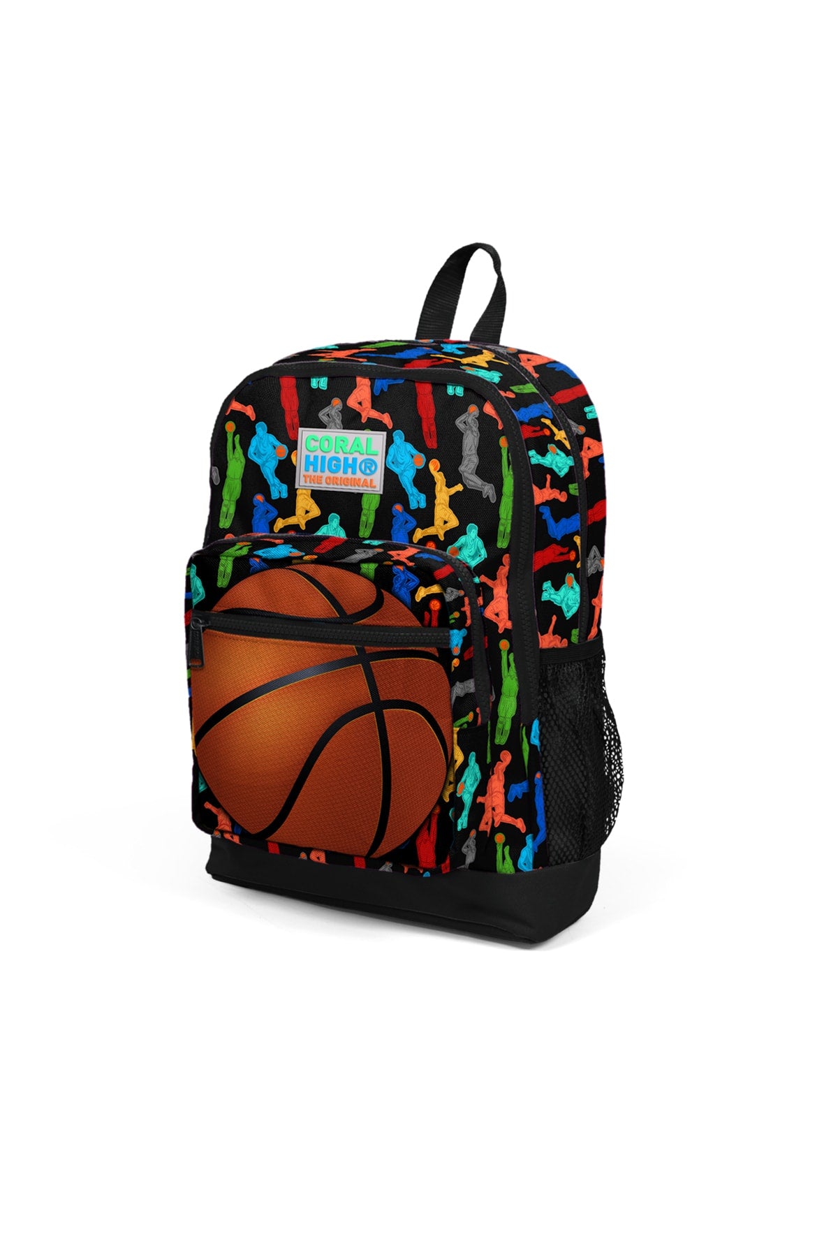 Kids Four Compartment Basketball Patterned 3-Piece School Bag Set