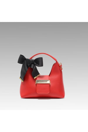 Red Suspended Mini Bag With Accessory Detail