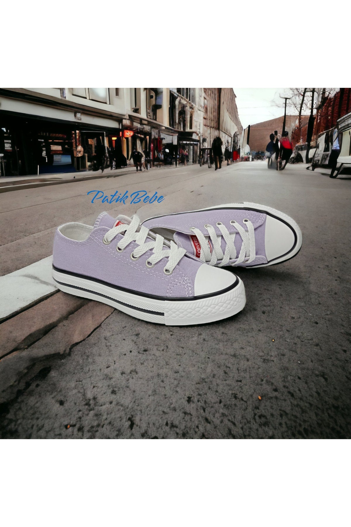 Lilac Short Linen Convers Shoes