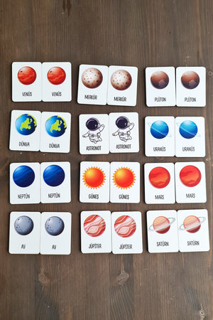 Wooden Space Memory Matching Game Preschool Intelligence Cards