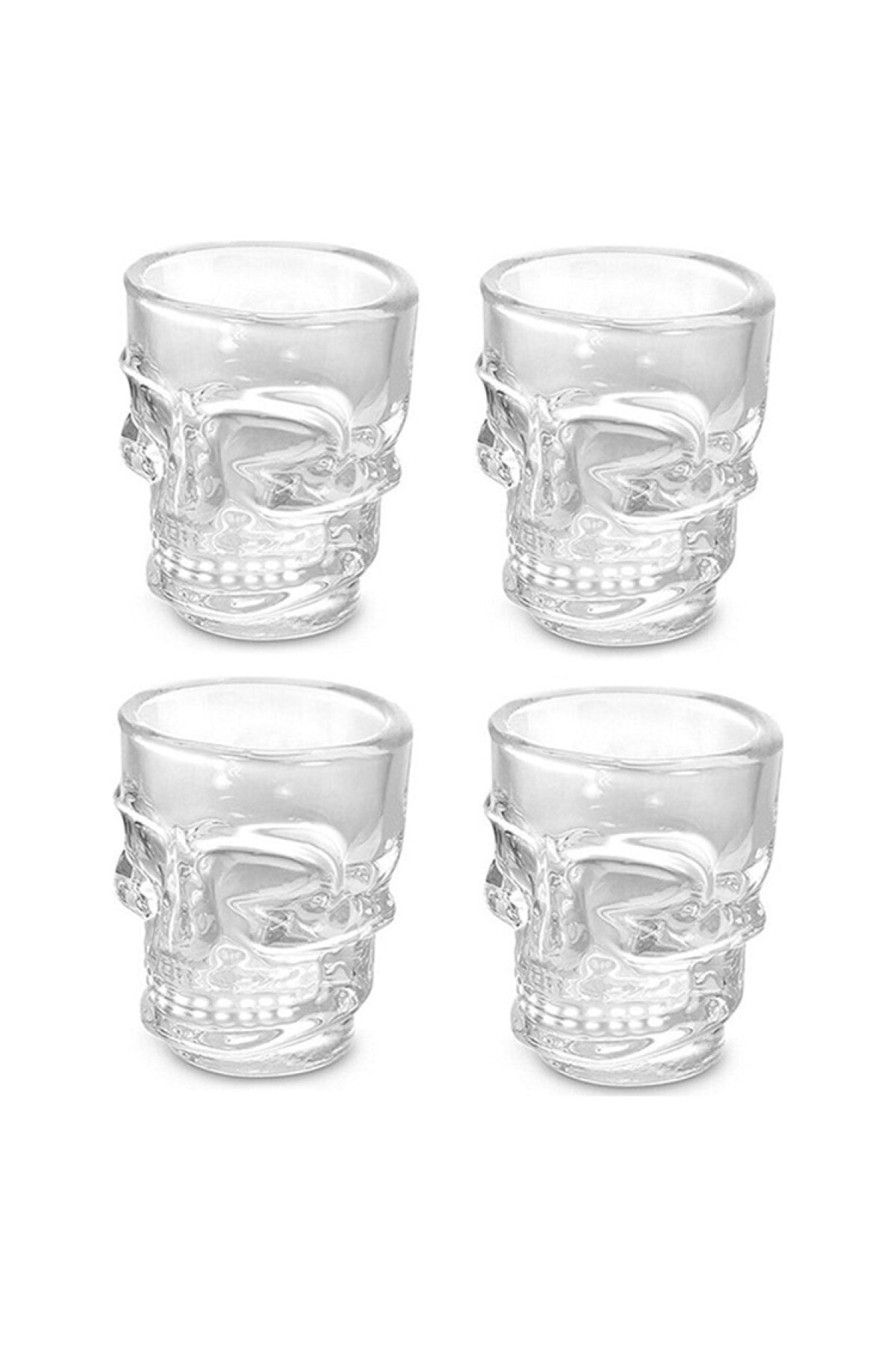 Set of 4 Crystal Head Shot Glasses Dry Head Whiskey Cognac Tequila Shat Glass