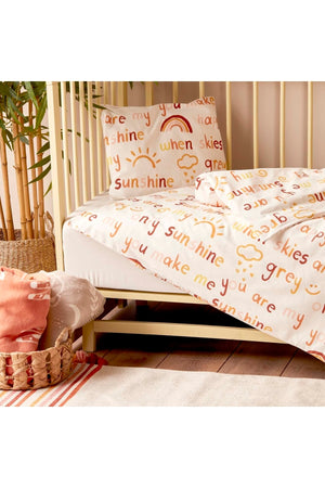 100% Cotton Ranforce Sunshine Baby Duvet Cover Set Yellow (100X150 Cm)