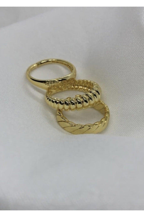 Women's 3-Pack Combination Gold Combination Ring Set - Swordslife