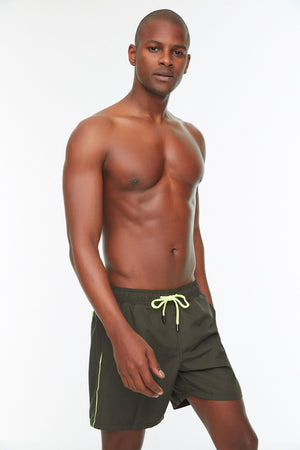 Khaki Men'S Garnish Standard Length Swimwear Sea Shorts Tmnss20Ds0022