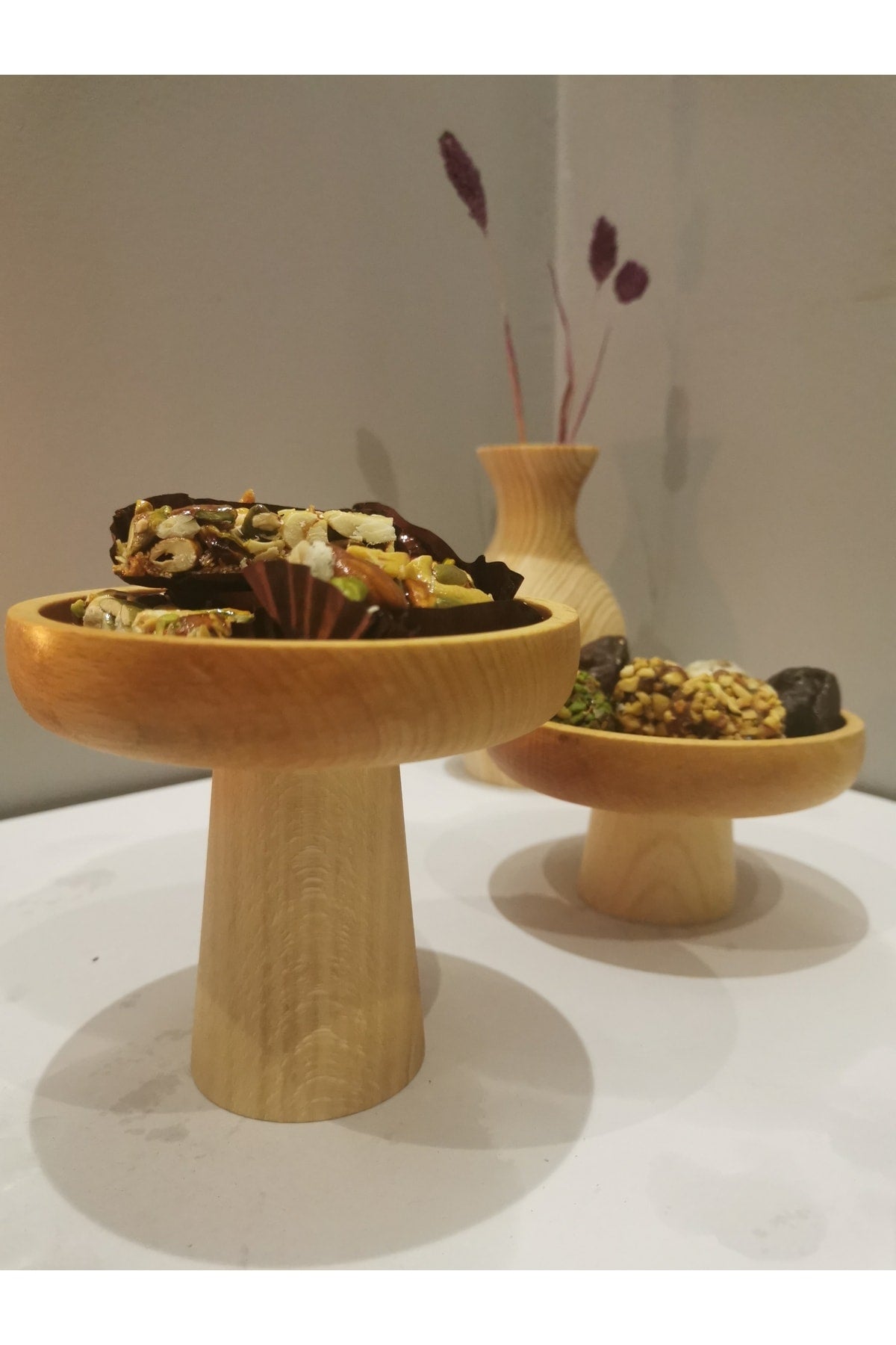 2 Sets Wooden Presentation Coffee Presentation Decor Cheese Presentation Candle Holder Multi-Purpose