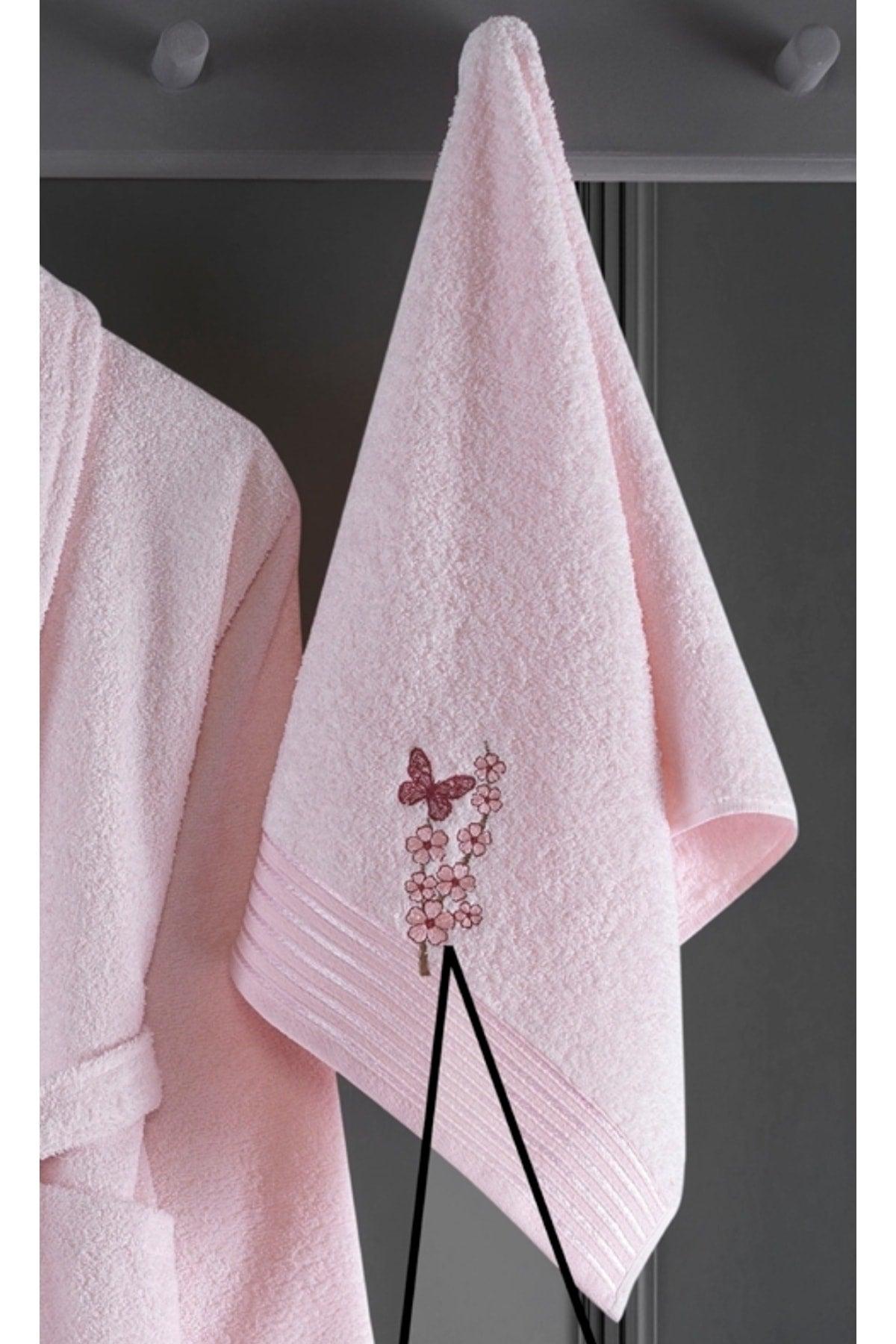 Flamingo Embroidered Cotton 4 Piece Family Bathrobe Set Lilac I Gray - Swordslife