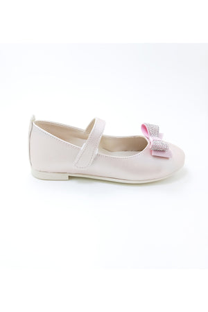 Girl'S Stone Bow Orthopedic Flats
