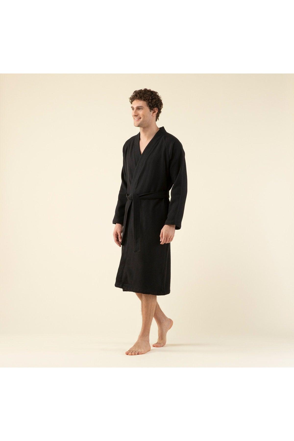 Sobeska Men's Bathrobe Black - Swordslife