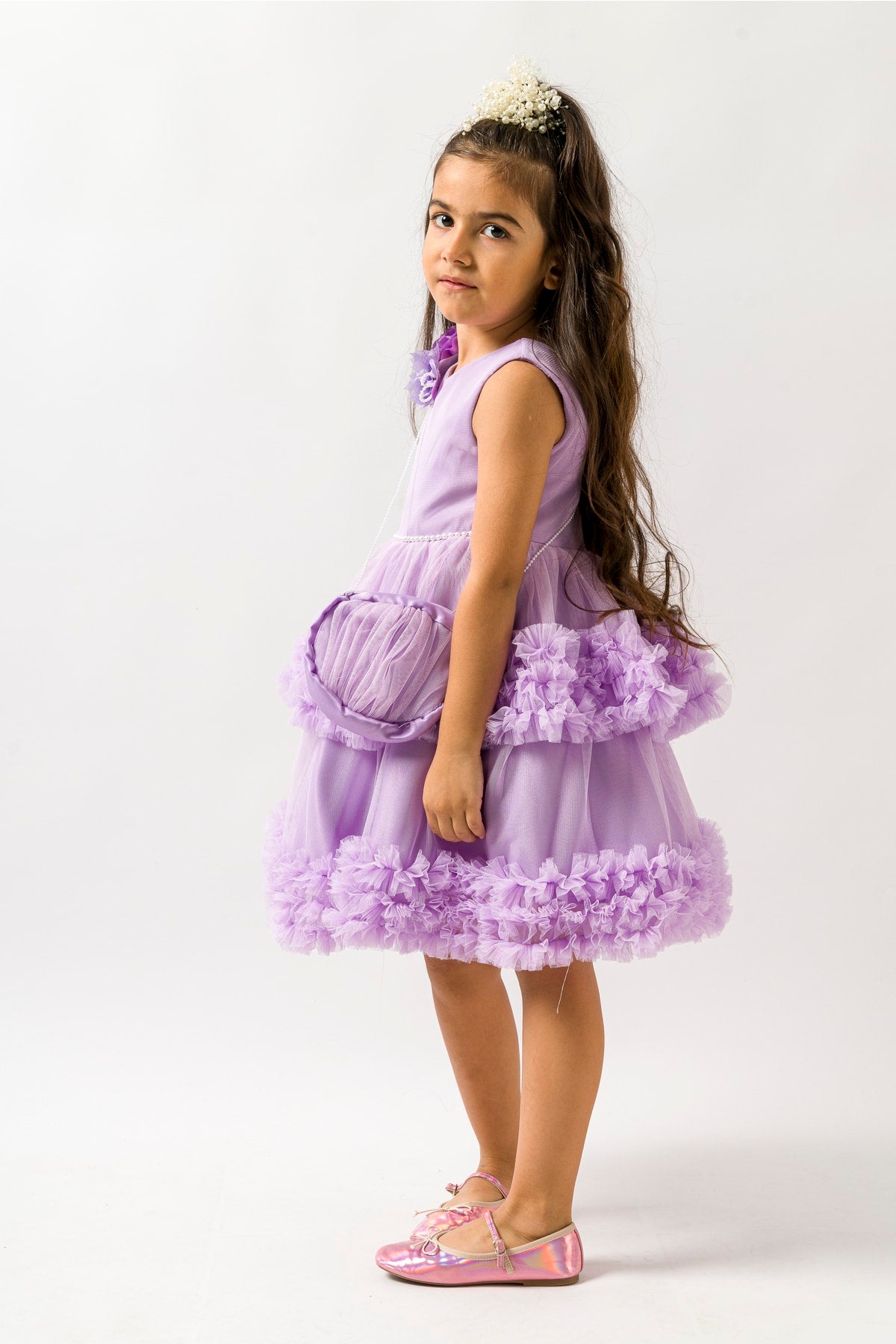 Girl's Dress Frilly Bag Special Occasion Birthday Dress Evening Dress