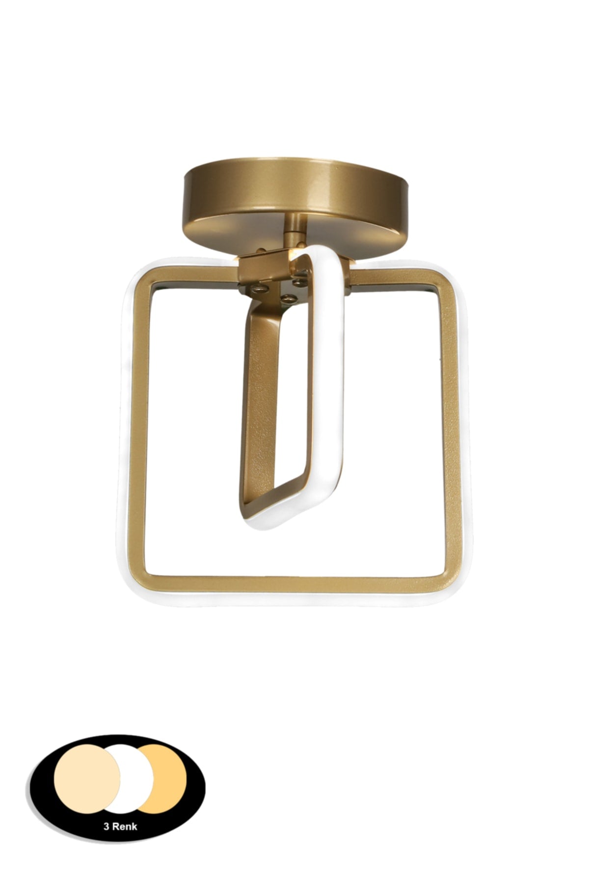 Spacious 3 Color Led Ceiling Mount Single Chandelier Antique