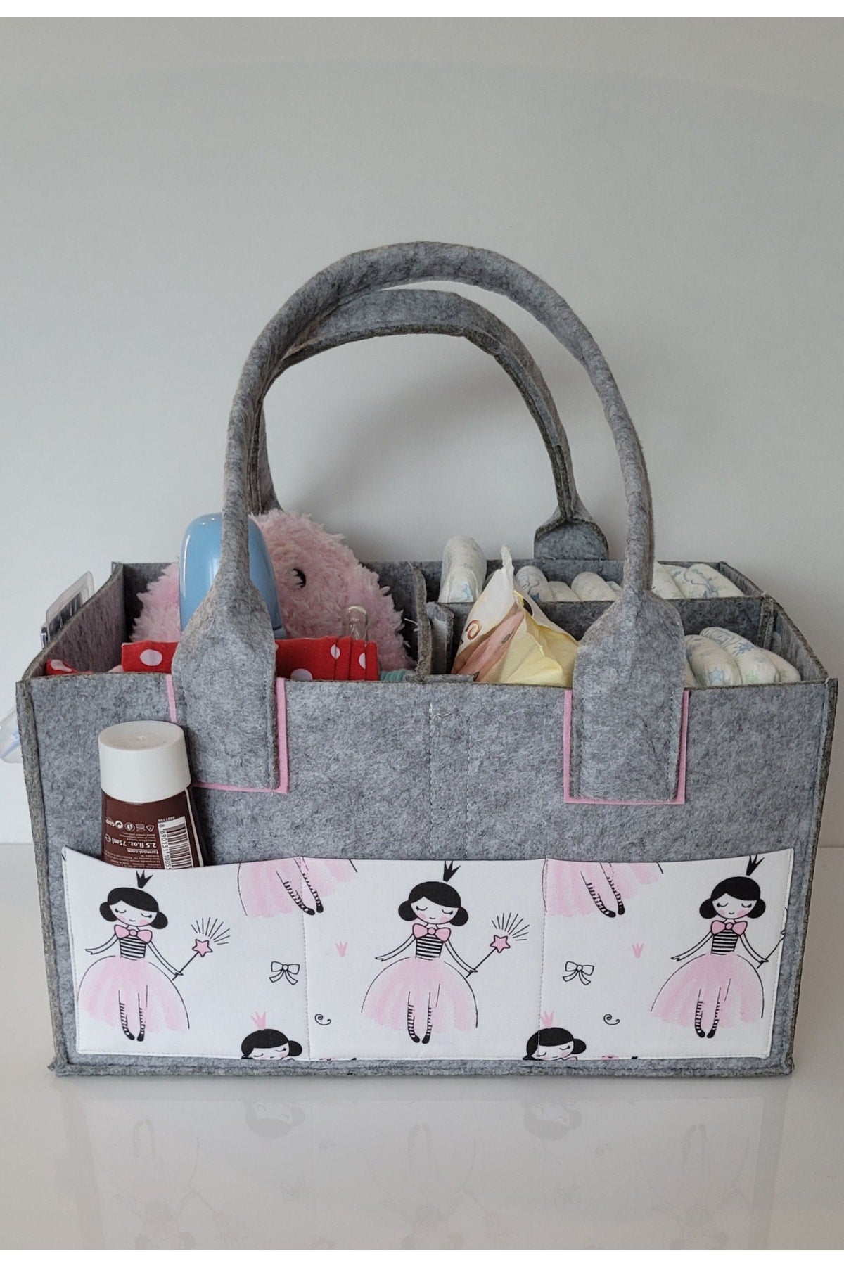 Handmade Multi-Purpose Felt Mother Baby Care And Organizer Bag Functional Organizer With Lid