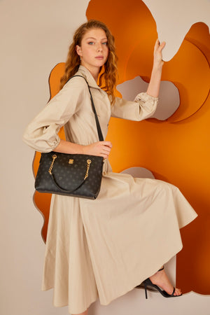 Black Monogram Women'S Shoulder Bag 05Po22Y1561
