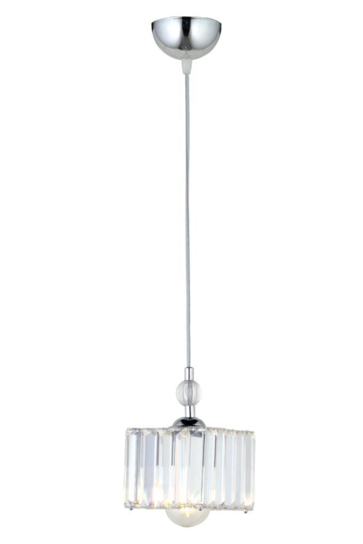 Dolunay Single K-10 Chrome Stone Plumbing Chandelier