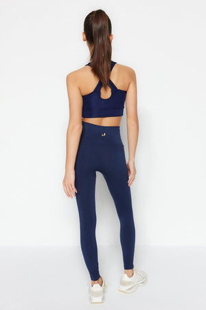 Vella - Navy Blue High Waist Contouring Tights - Swordslife