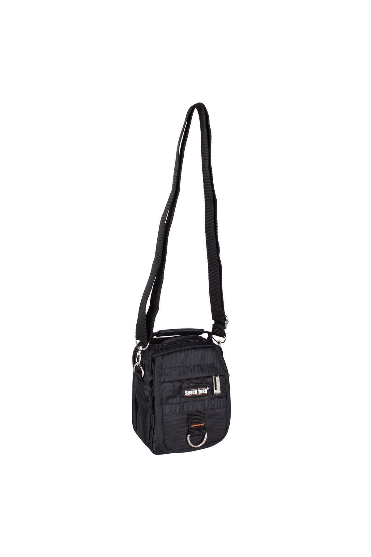 Men'S Black Multi-Eyed Hand And Shoulder Bag 2349