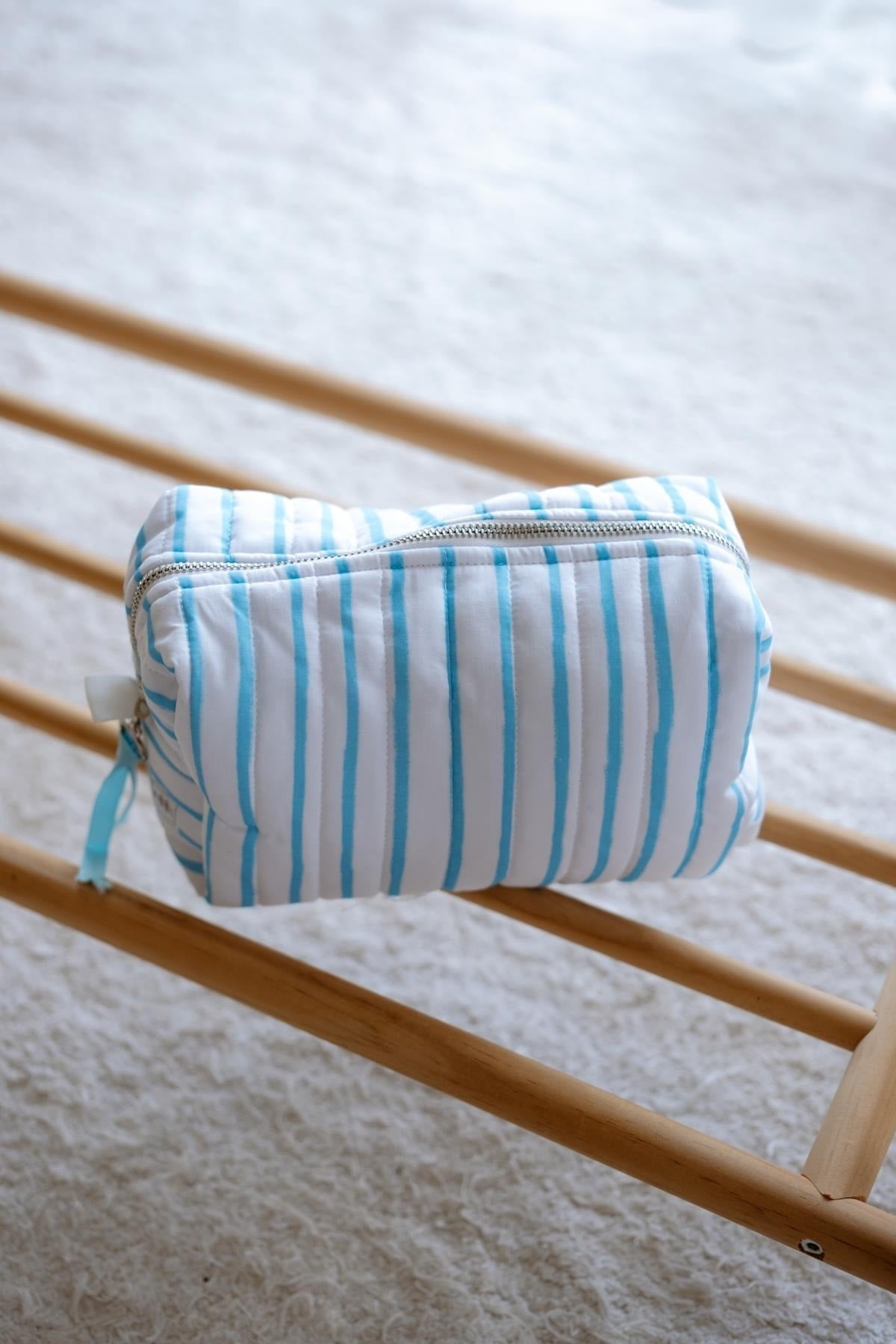 Nursing Bag - 100% Organic Cotton - Baby Blue Striped