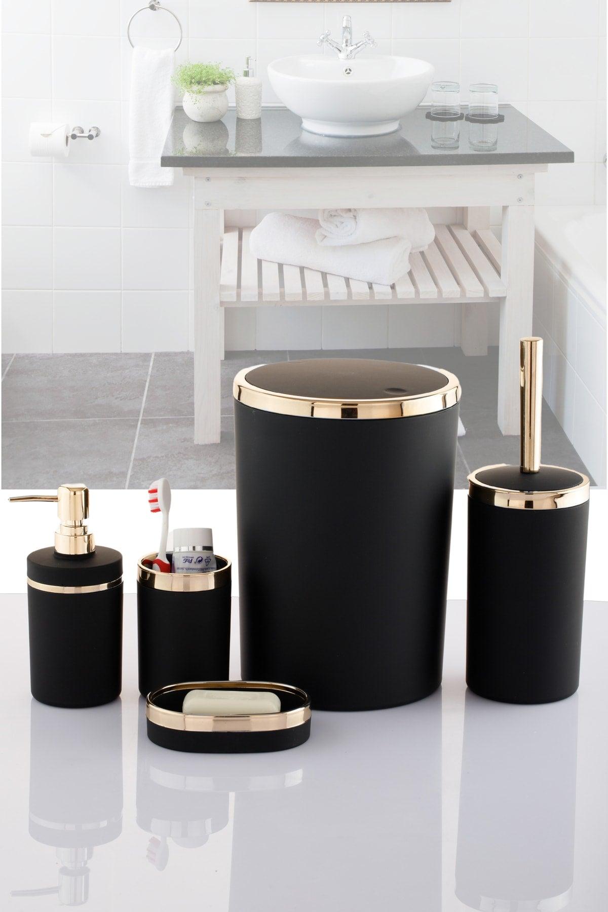 5 Piece Bath Set Matted Saturated Soft Color Tone Gold And Silver Plated - Swordslife