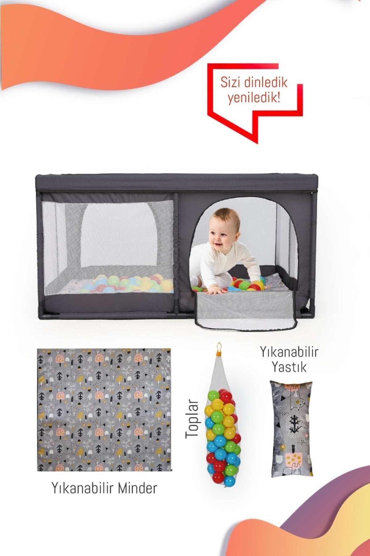 Markadizayn Safe Playpen Playground Baby Play Mat Pilsan Play Balls 125*125