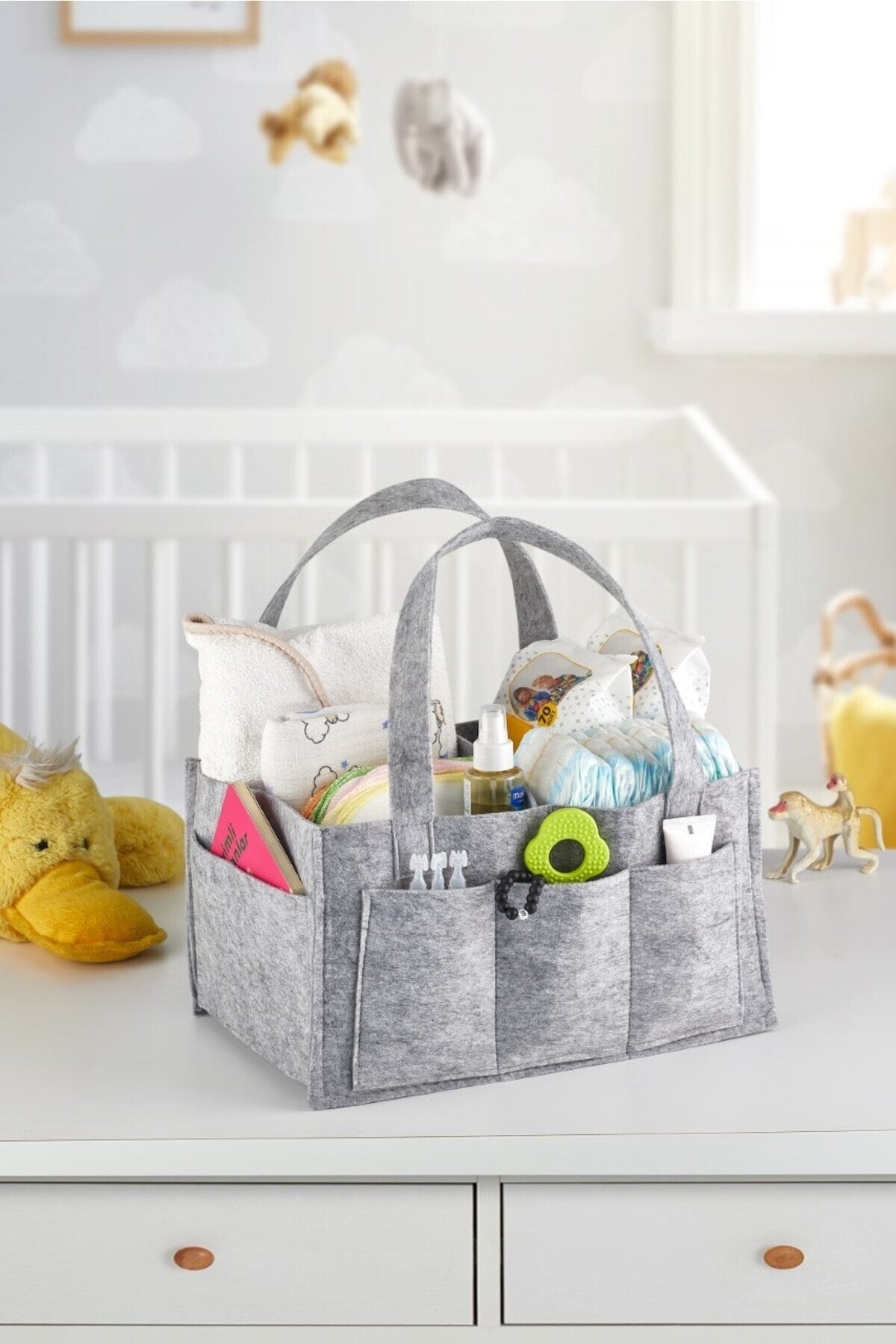 Felt Mommy Baby Care Bag Organizer Organizer - Gray