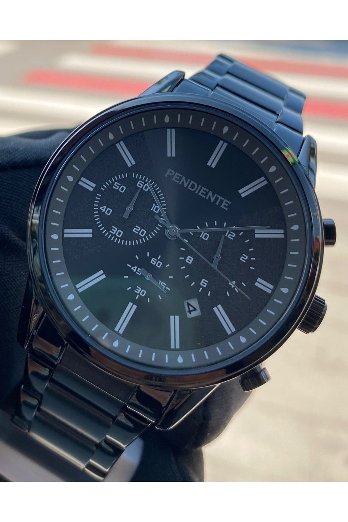 Black Men'S Wristwatch 3 Atm Waterproof Stainless Steel Machine Guaranteed