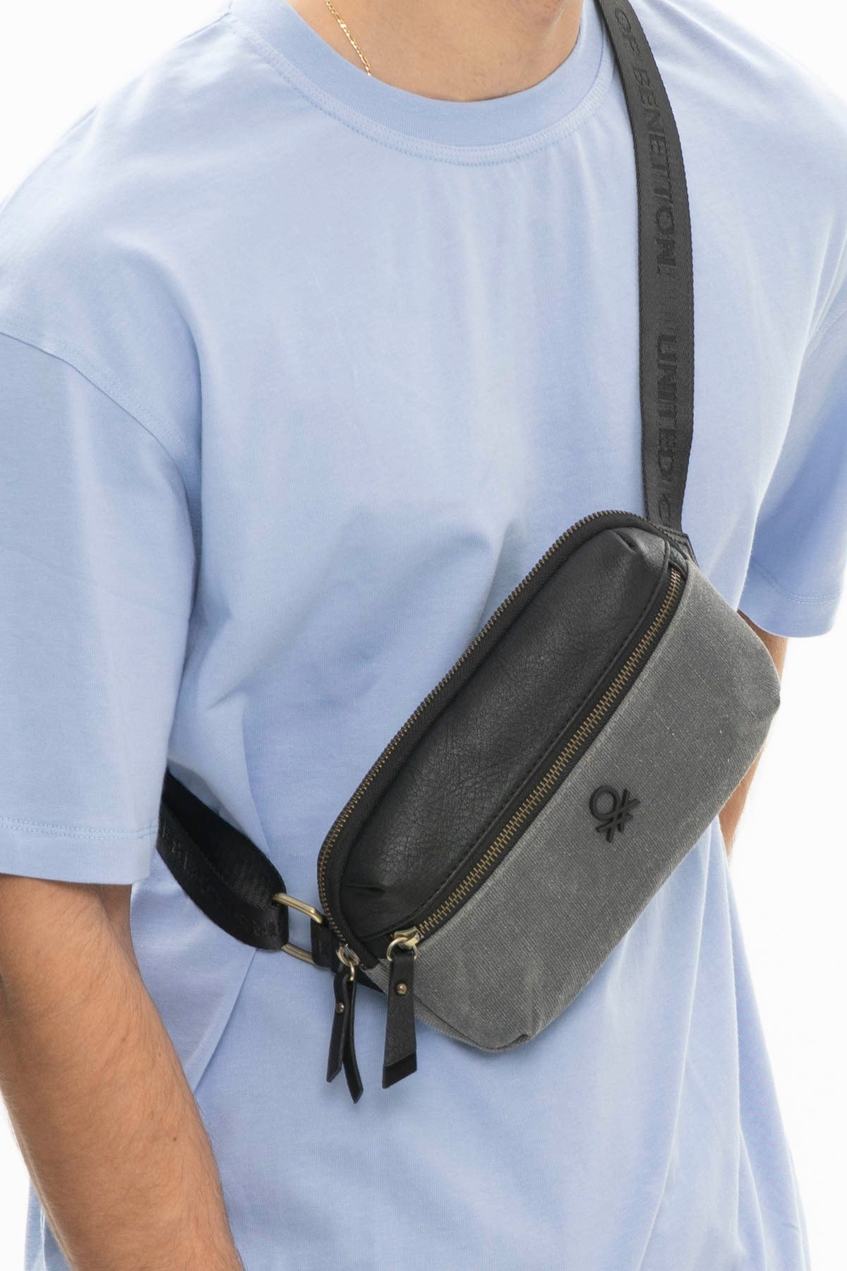 Benetton Men'S Waist Bag Gray Bnt1011
