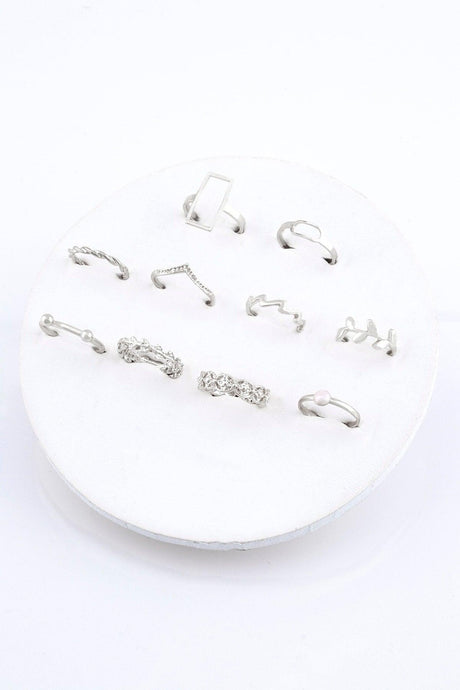 Pearl And Olive Branch Figured 10 Ring Combination 023 - Swordslife