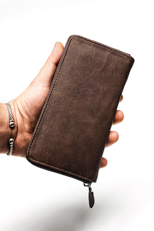 Unisex Vegan Leather Card Holder Wallet With Phone Compartment Xclub Model