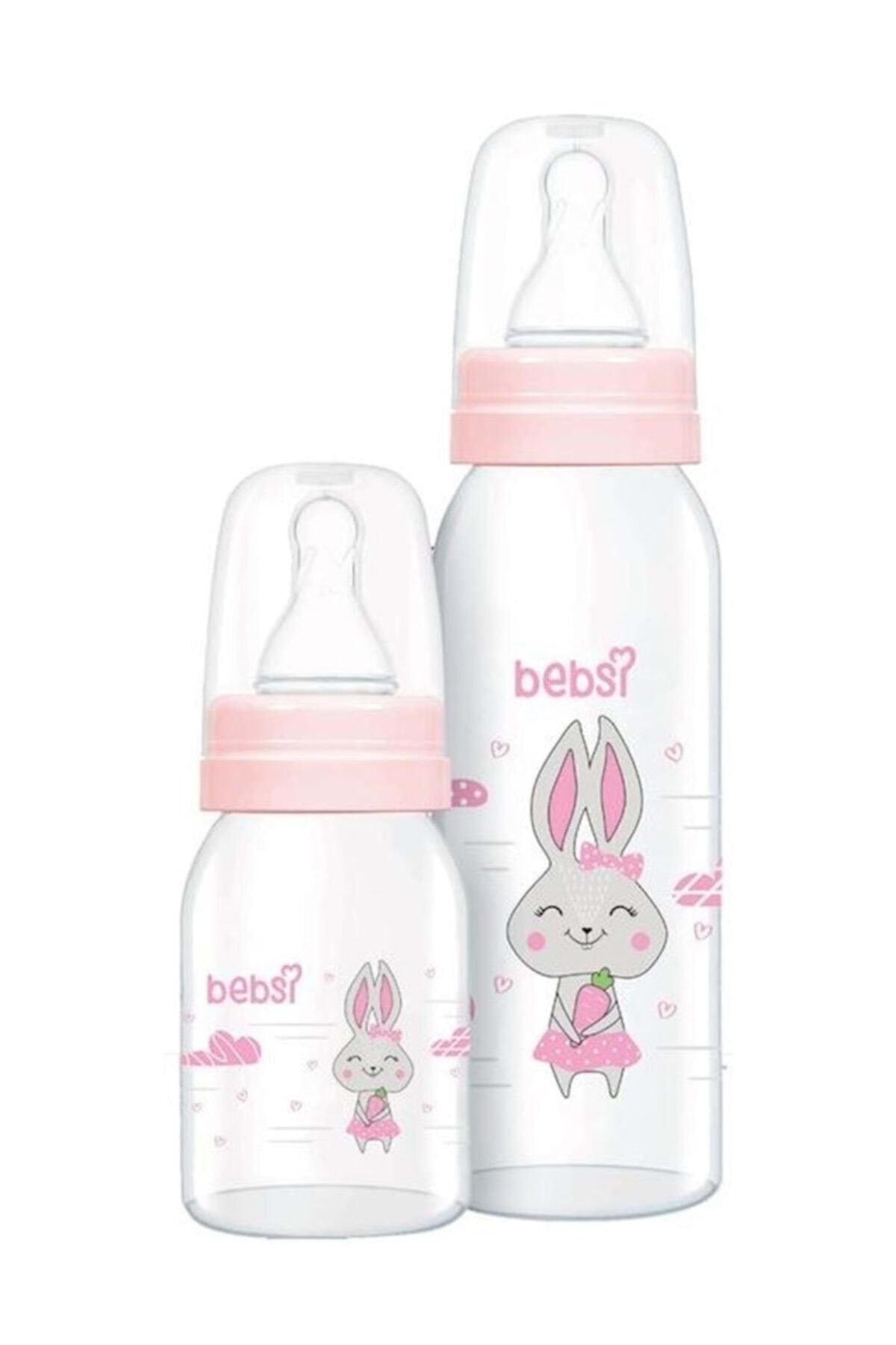 Bebsi Glass Bottle Set Pink 250 ml +125 ml