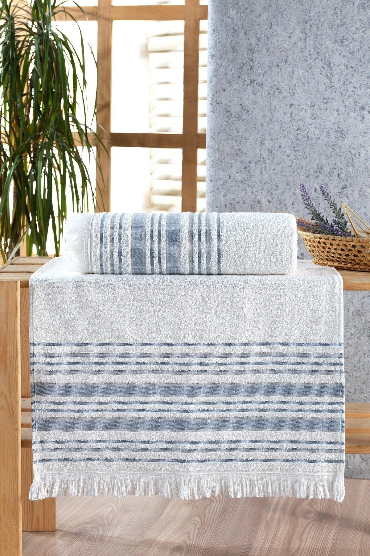 Odin Jacquard Fringed Bath Towel Set of 2 - Swordslife