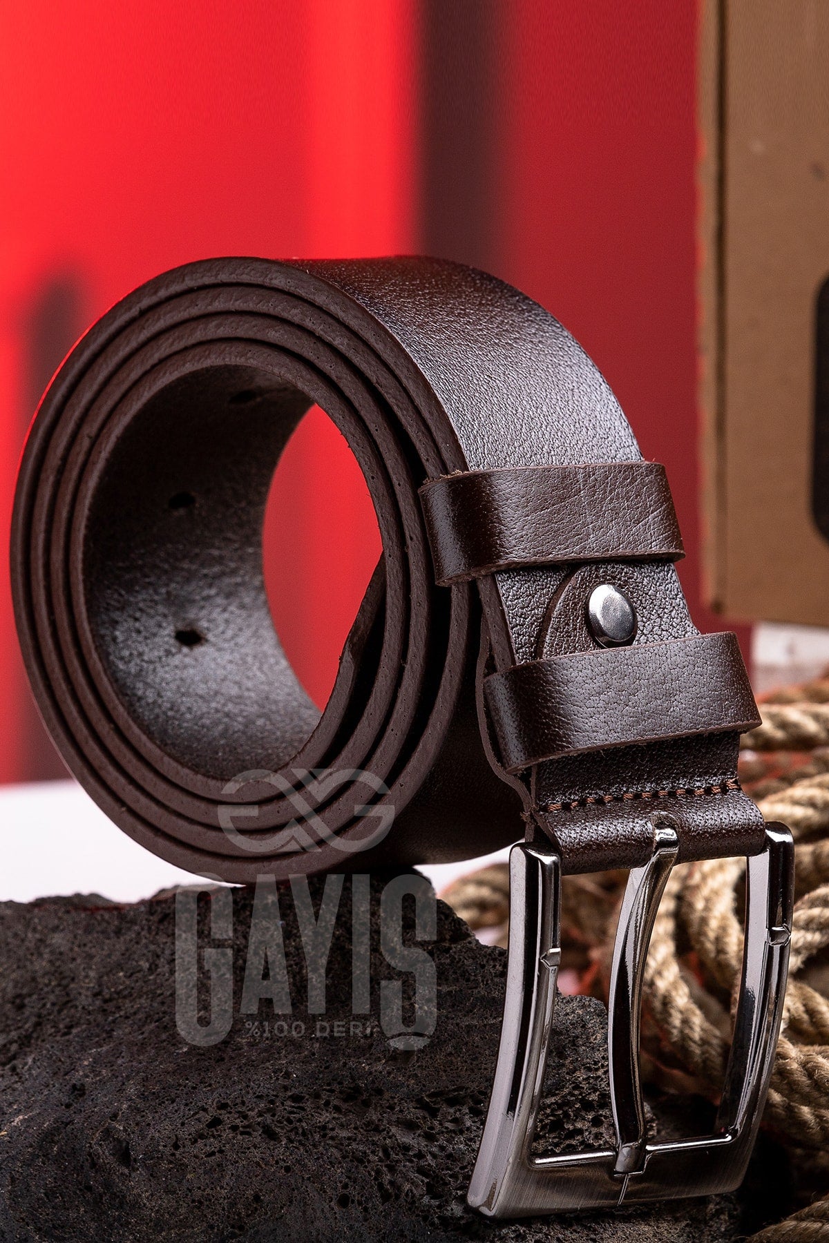 100% Genuine Buffalo Leather Brown Men'S Jeans Belt - Men'S Gift Belt